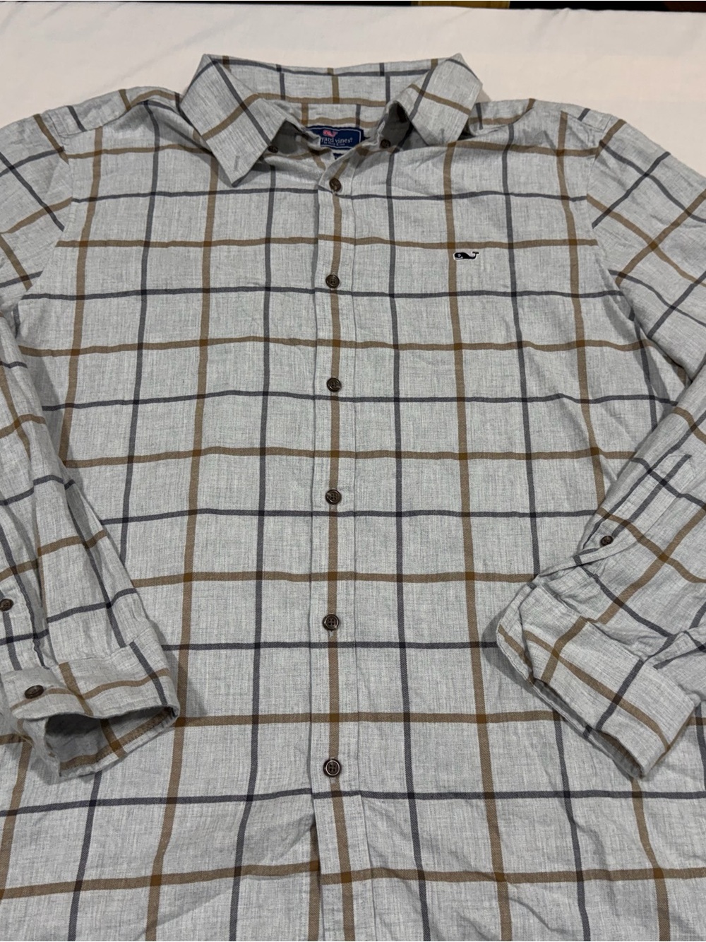 Vineyard Vines Tucker Shirt Classic Fit Blue Check Cotton Button-Down L/Sleeve